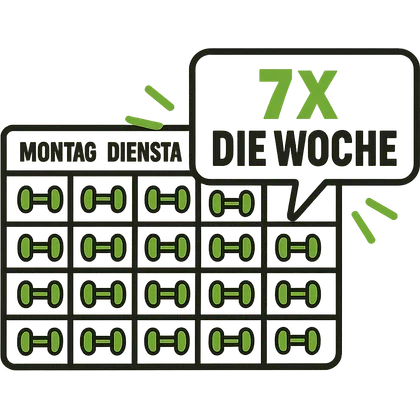 Zeichnung: ein Wochenkalender, an fast jedem Tag ein Trainingstermin